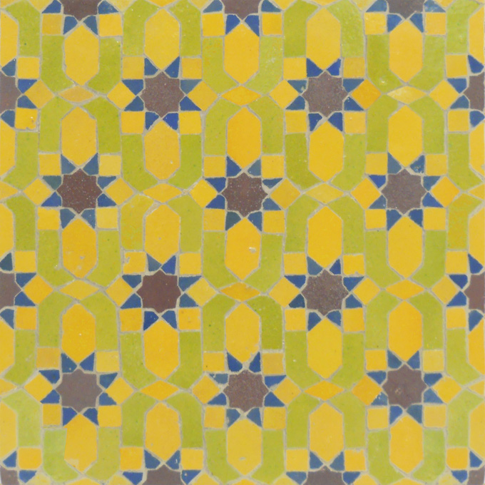 Mosaic House Moroccan tile Dazzle SQ 18-5-9-2 Yellow Lime Green Purple Light Blue  zellige, mosaic, zellij, field, pattern, glaze, intricate, classic, traditional, complex 